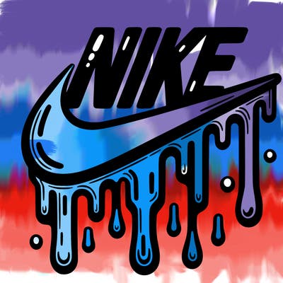 dripping nike logo