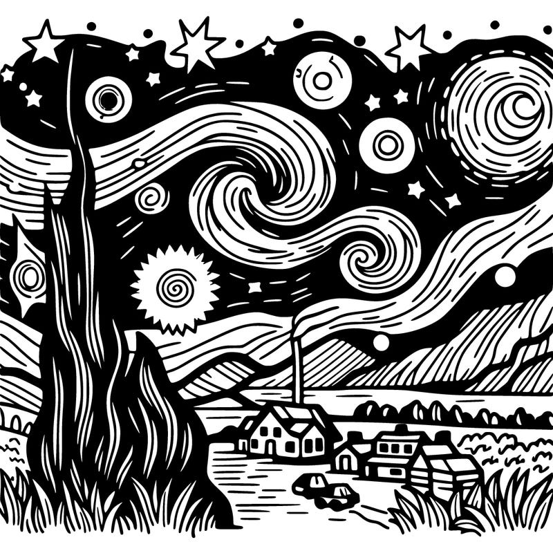 starry night van gogh realistic