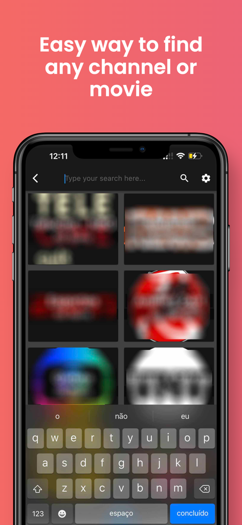 SSS IPTV, Simple, Smart Super - Search screen in SSS IPTV app for finding channels and movies
