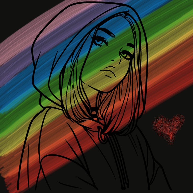 a realistic girl in a hoodie