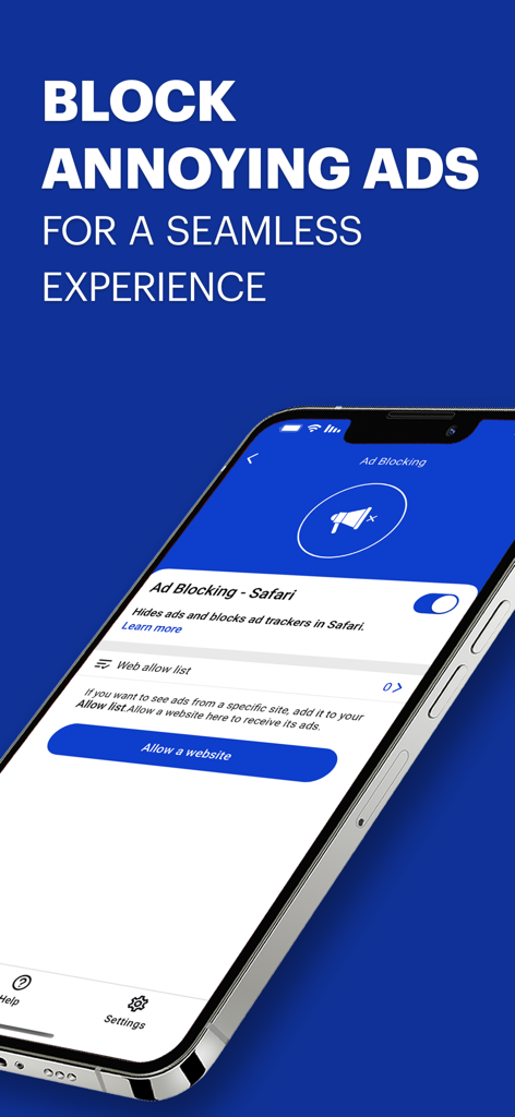 Malwarebytes app interface showing the ad blocking feature for Safari on an iPhone.