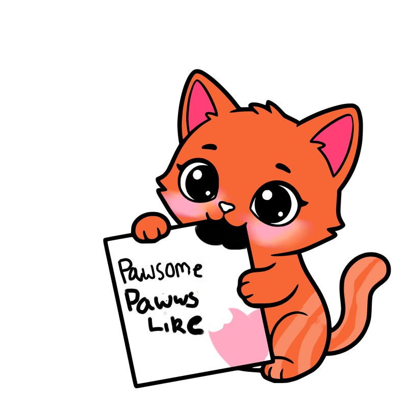 a small cat with a blank sheet of paper in its hand. the cat is sooooooo cute!