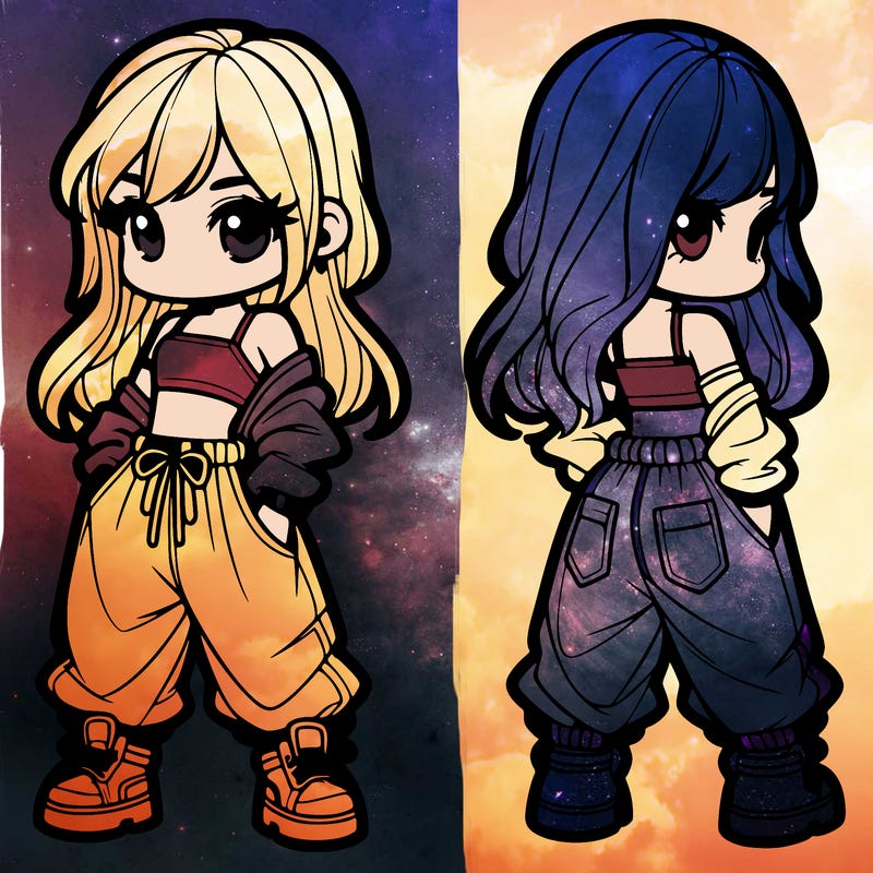 girl in crop top and baggy pants