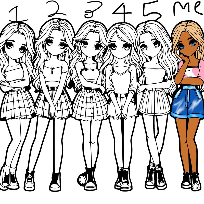 a group of girls realistic