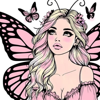 butterfly fairy realistic girl