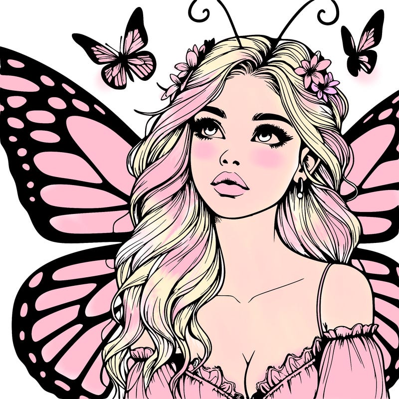 butterfly fairy realistic girl