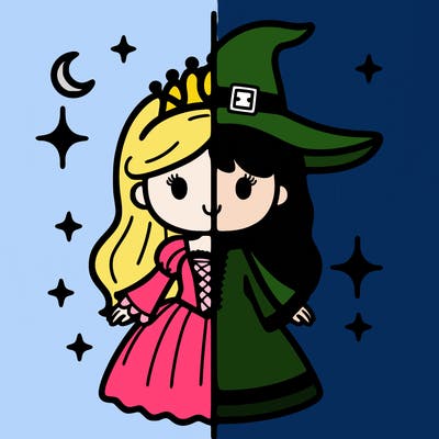 split princess and witch