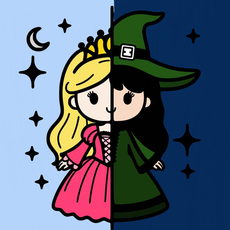 split princess and witch