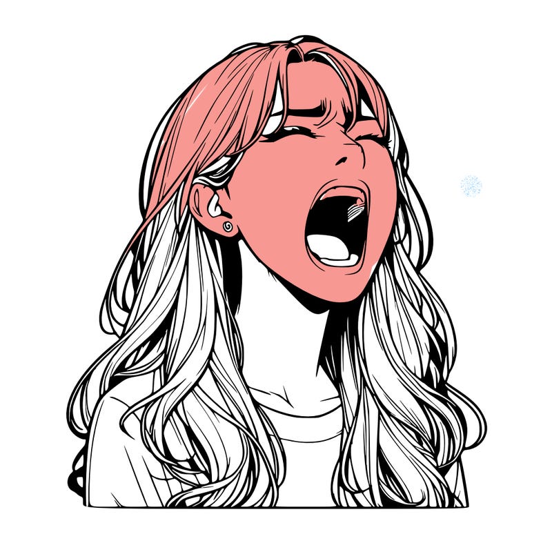 screaming realistic, girl