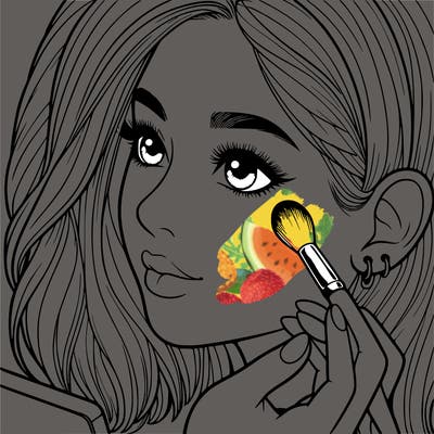 a realistic girl doing her makeup