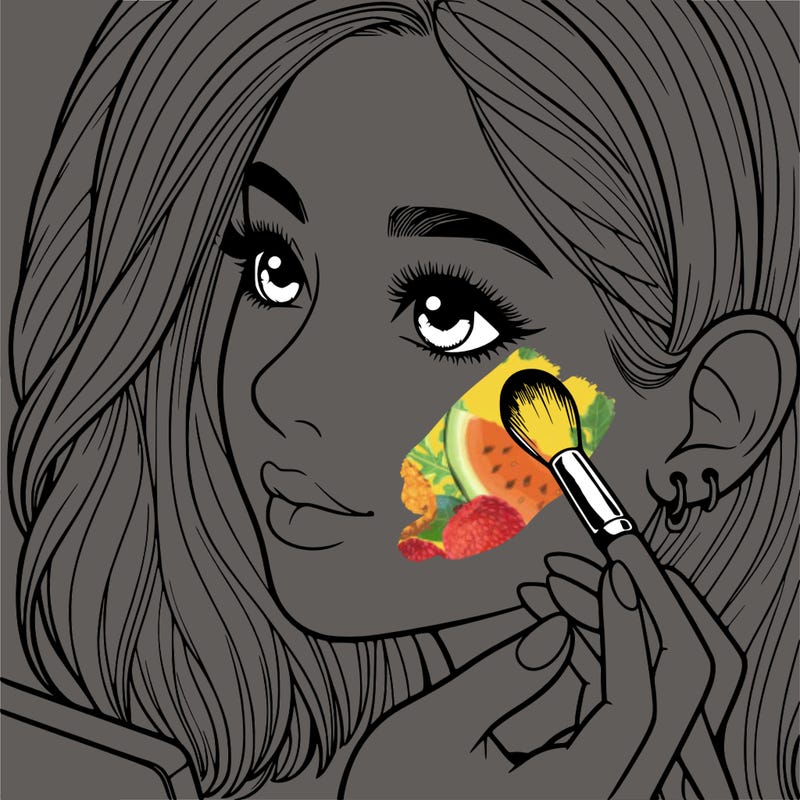 a realistic girl doing her makeup