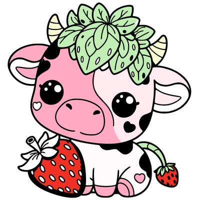 cute strawberry cow