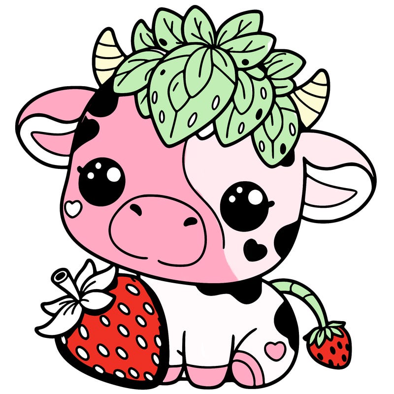 cute strawberry cow