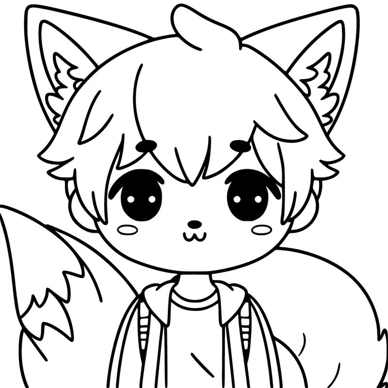 someone with fox ears and tail