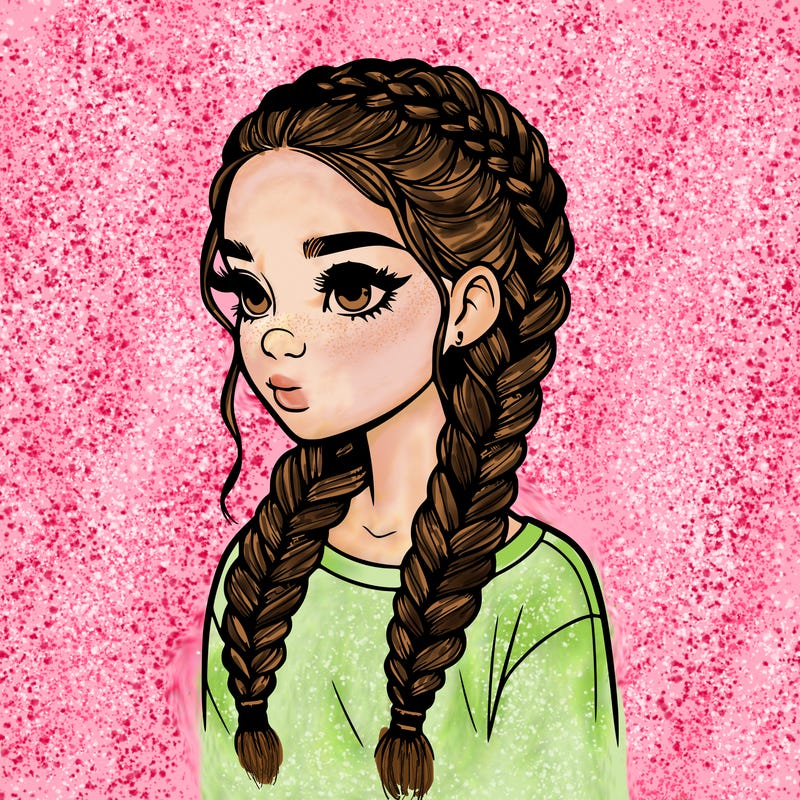 realistic girl with braids