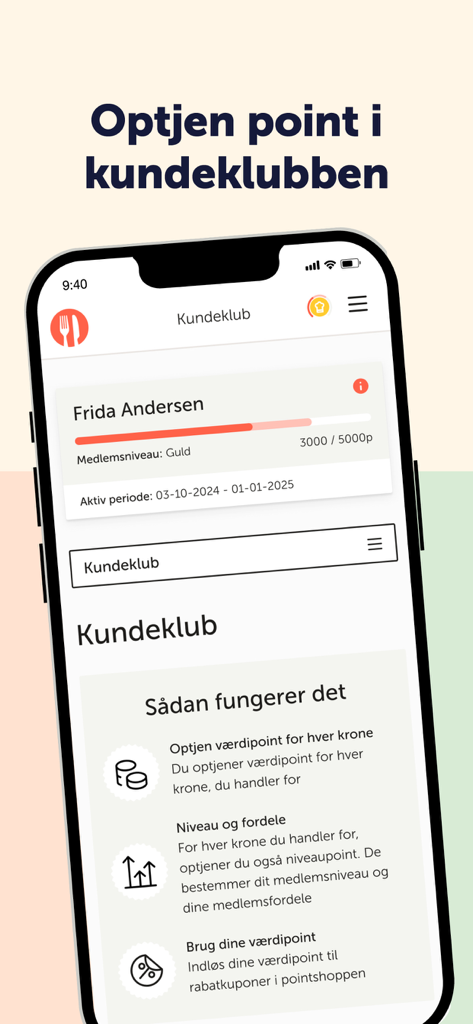 RETNEMT - RetNemt app loyalty club screen showing member points and gold status benefits