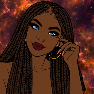 beautiful woman with box braids