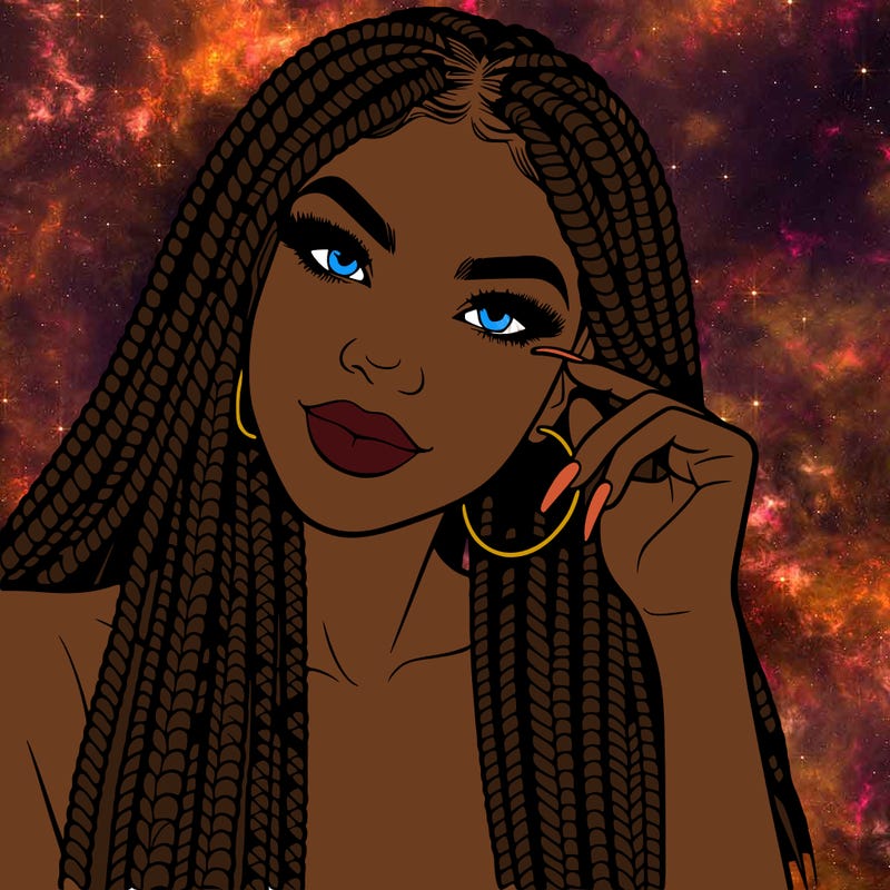 beautiful woman with box braids