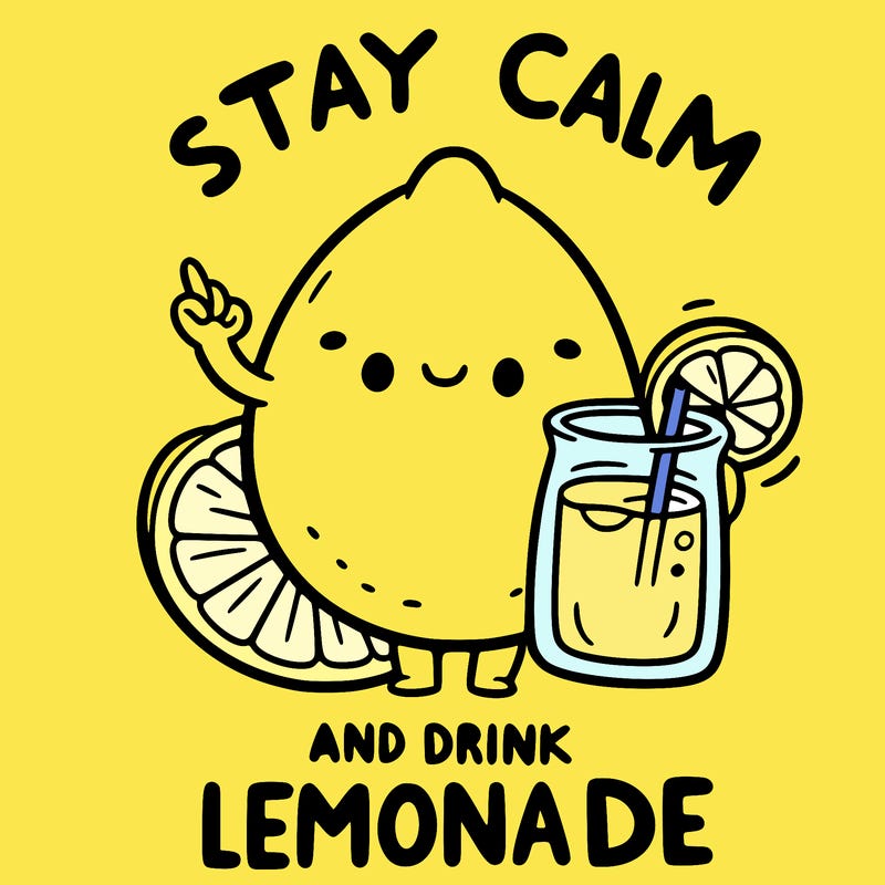 stay calm and drink lemonade
