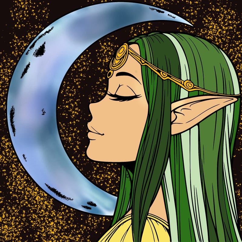 a realistic moon elf