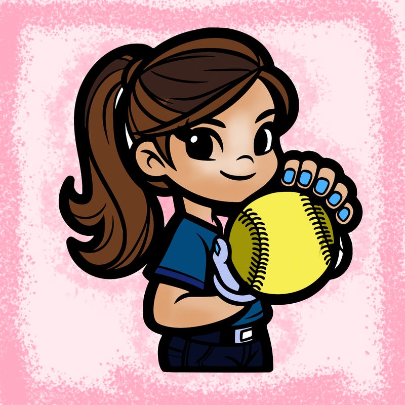 softball player holding a softball