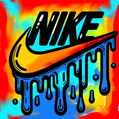dripping nike logo
