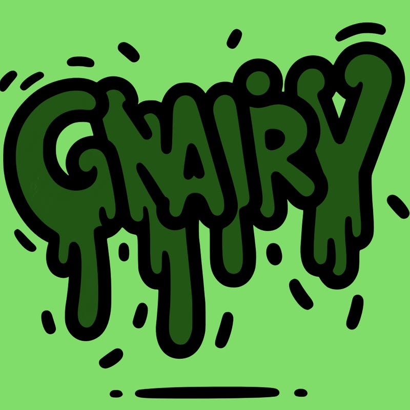 a word that has gnarly on it dripping