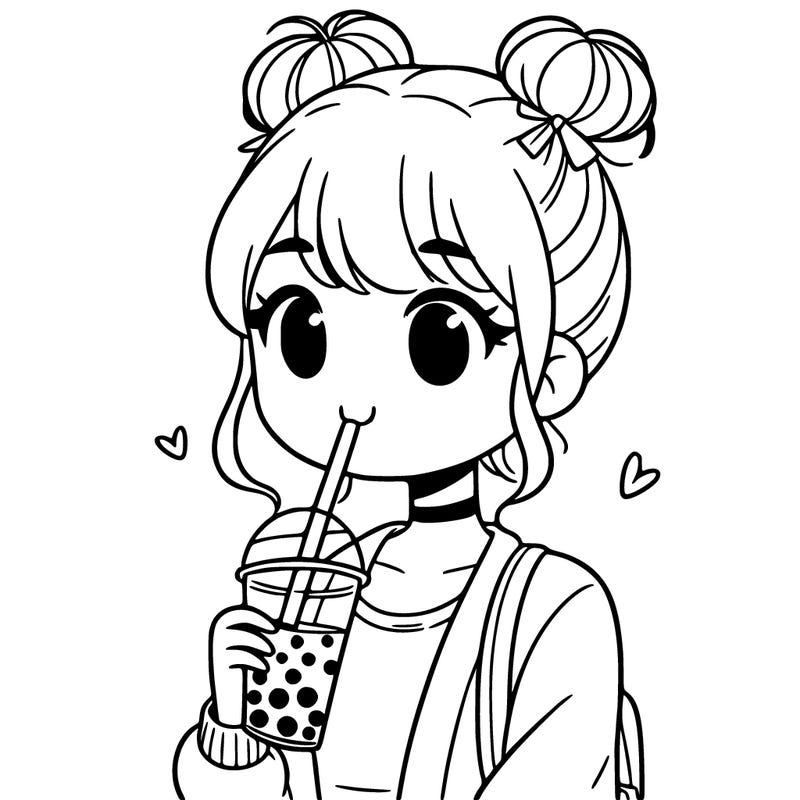 a girl drinking boba
