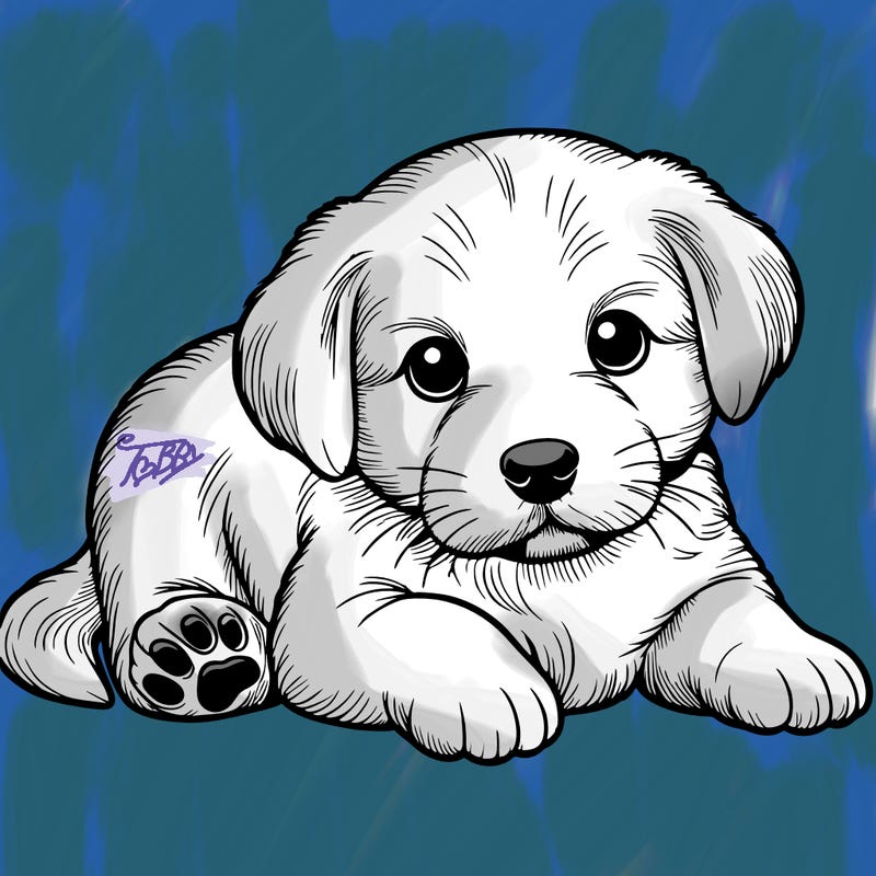 a cute realistic puppy