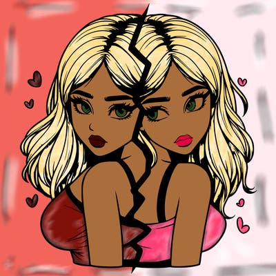 realistic girl split