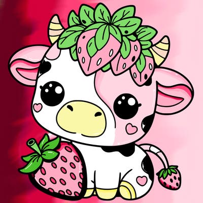 cute strawberry cow
