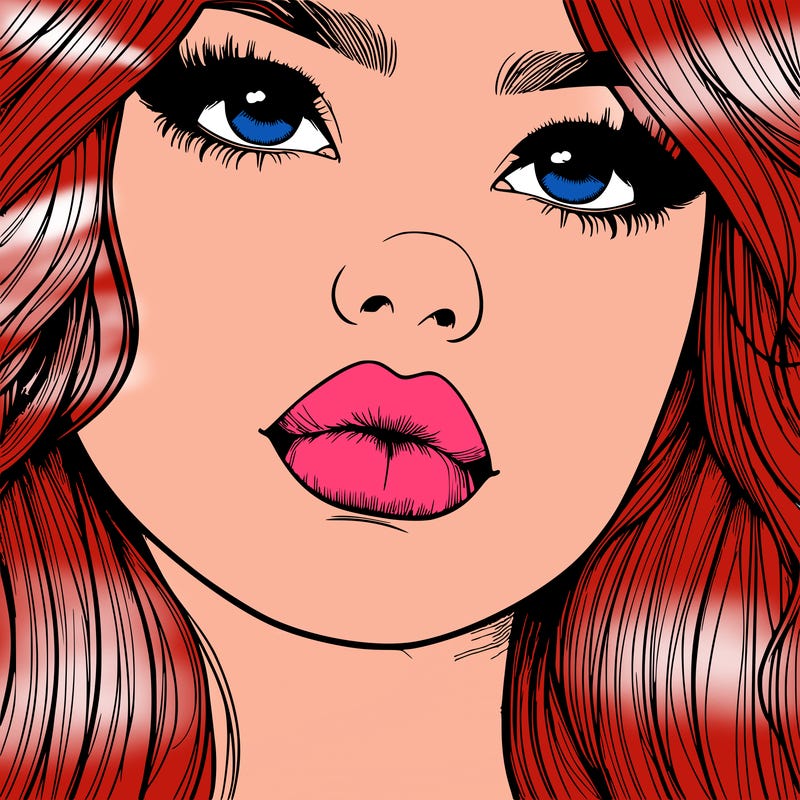 really realistic girl with lips