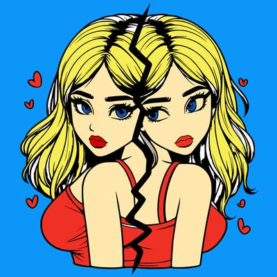 realistic girl split