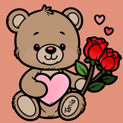 teddy bear a holding heart