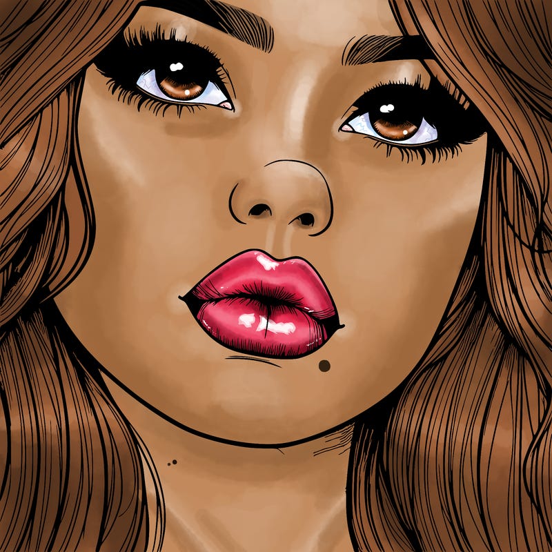 really realistic girl with lips