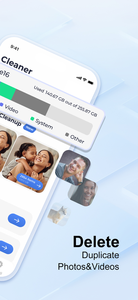 Spark Cleaner: Clean Storage - Interface of Spark Cleaner app displaying duplicate photo removal and storage management