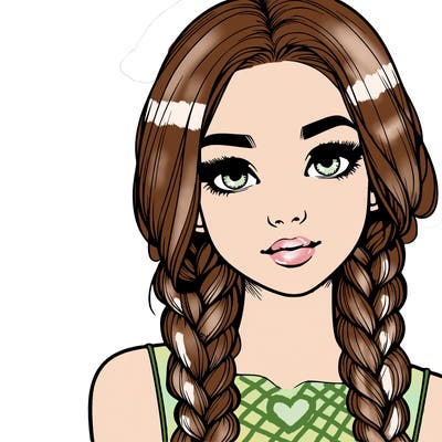 realistic girl with braids