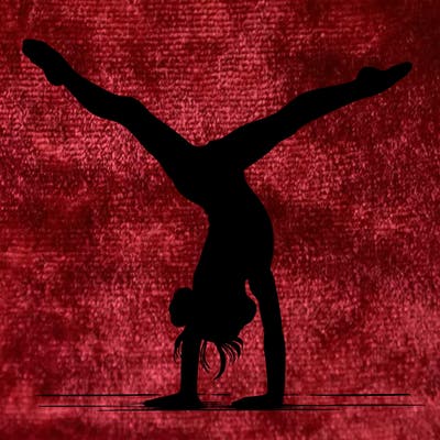 realistic gymnastic hand stand girl in four splits