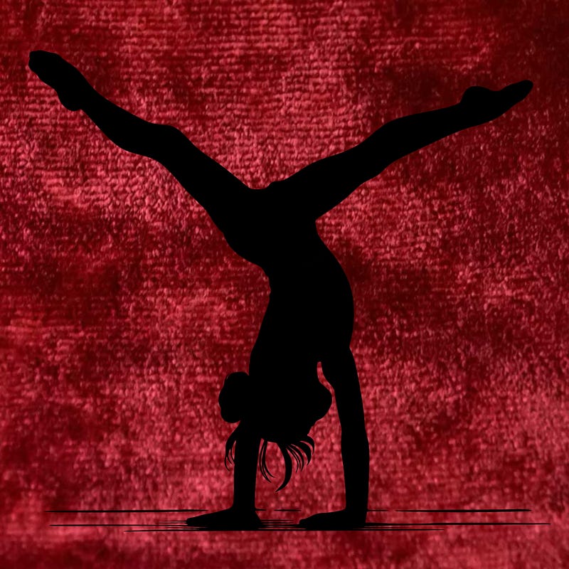 realistic gymnastic hand stand girl in four splits