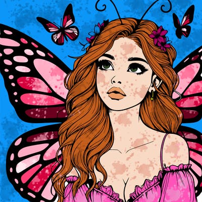 butterfly fairy realistic girl