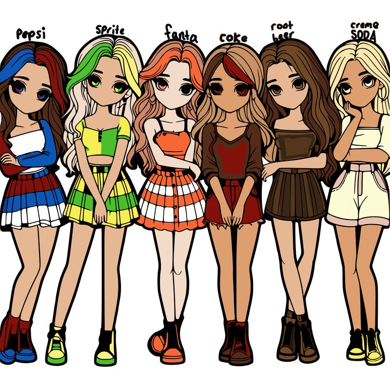 a group of girls realistic