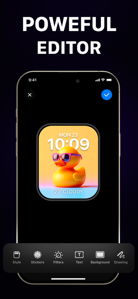 Watch Faces Gallery for iWatch - Interface of the powerful editor for creating custom Apple Watch faces on an iPhone