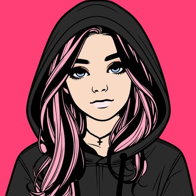 realistic girl with a hoodie