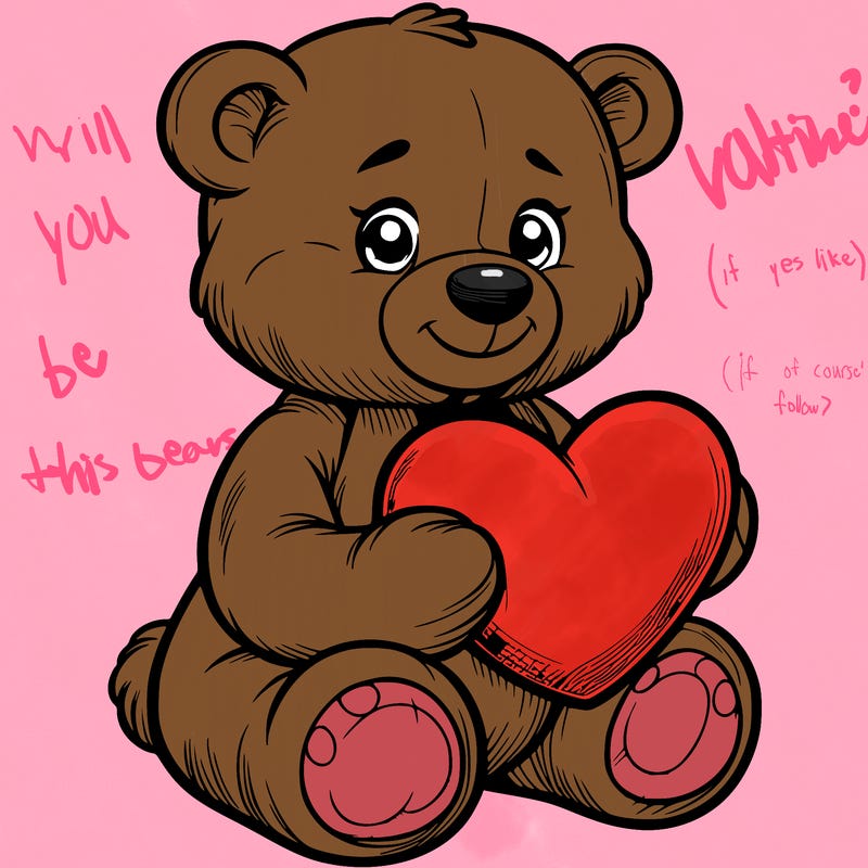 a realistic stuffed bear holding a heart.