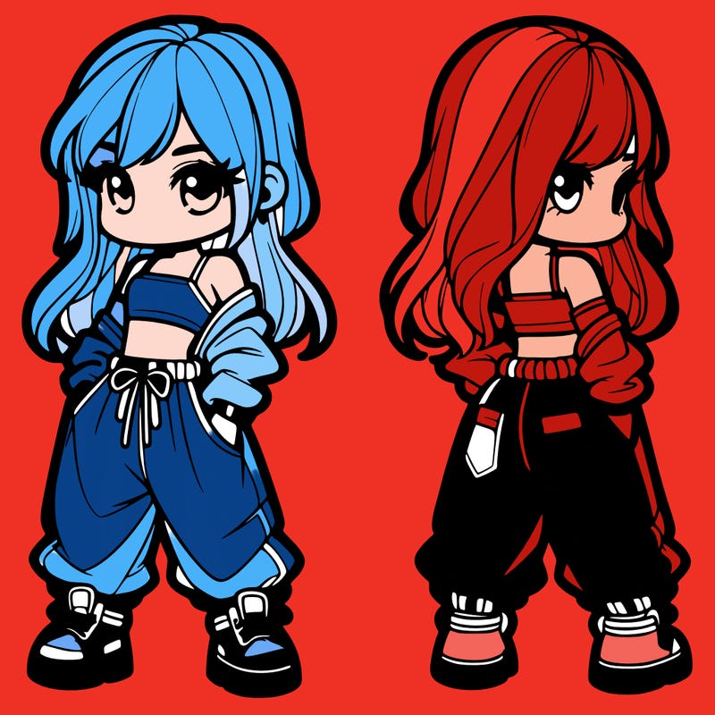 girl in crop top and baggy pants