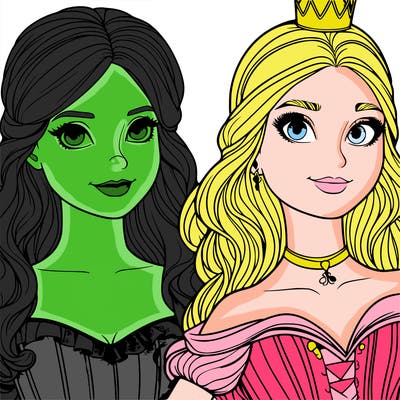 elfaba and glinda realistic girls