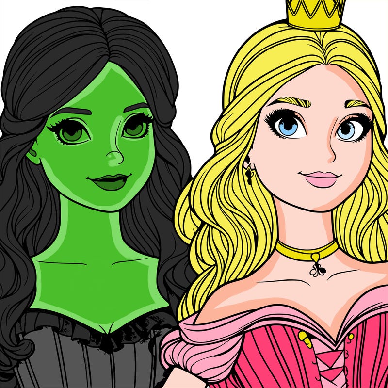 elfaba and glinda realistic girls