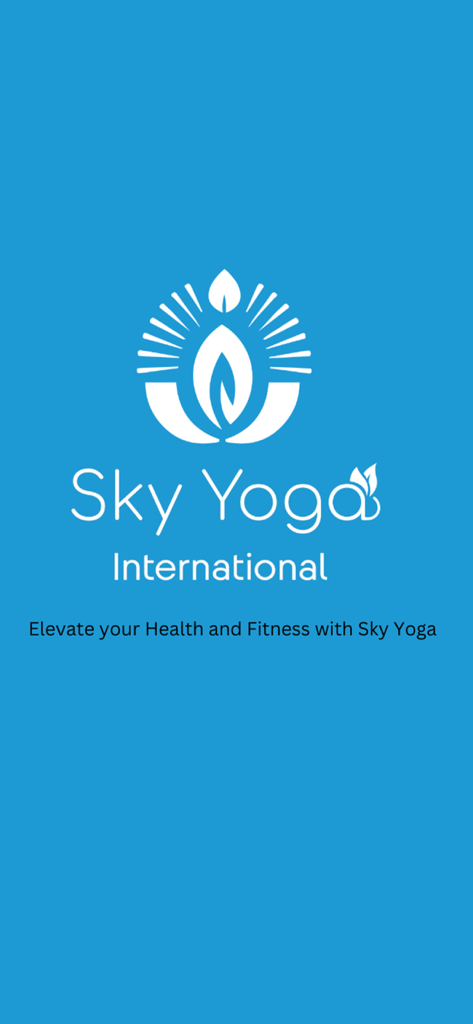 Sky Yoga International - Sky Yoga International app splash screen with logo and slogan