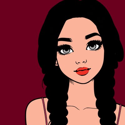 realistic girl with braids