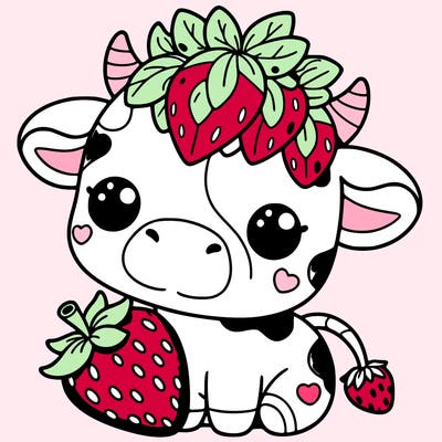 cute strawberry cow